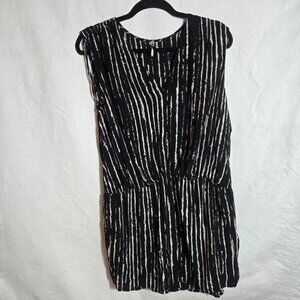 IRO Black and Cream Patterned Mini Dress